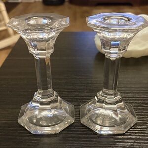 Glass candlestick holders